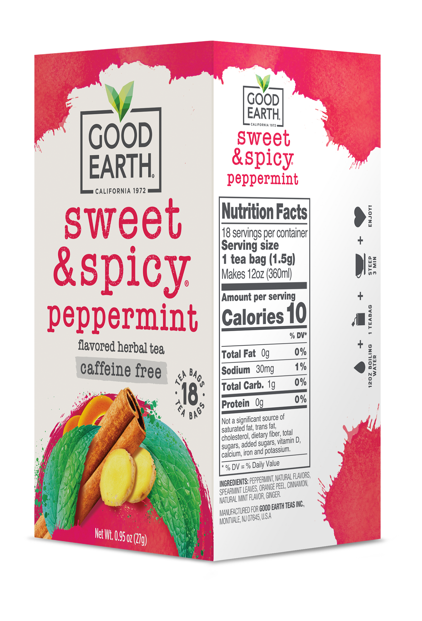 Sweet & Spicy Peppermint Caffeine Free Nutrition Facts see below