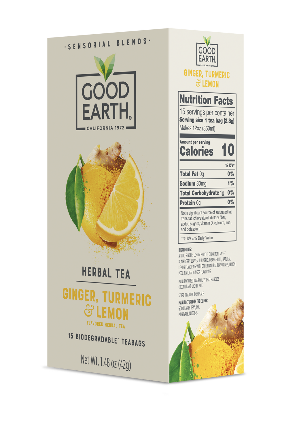 Ginger, Turmeric and Lemon Nutrition Facts see below 
