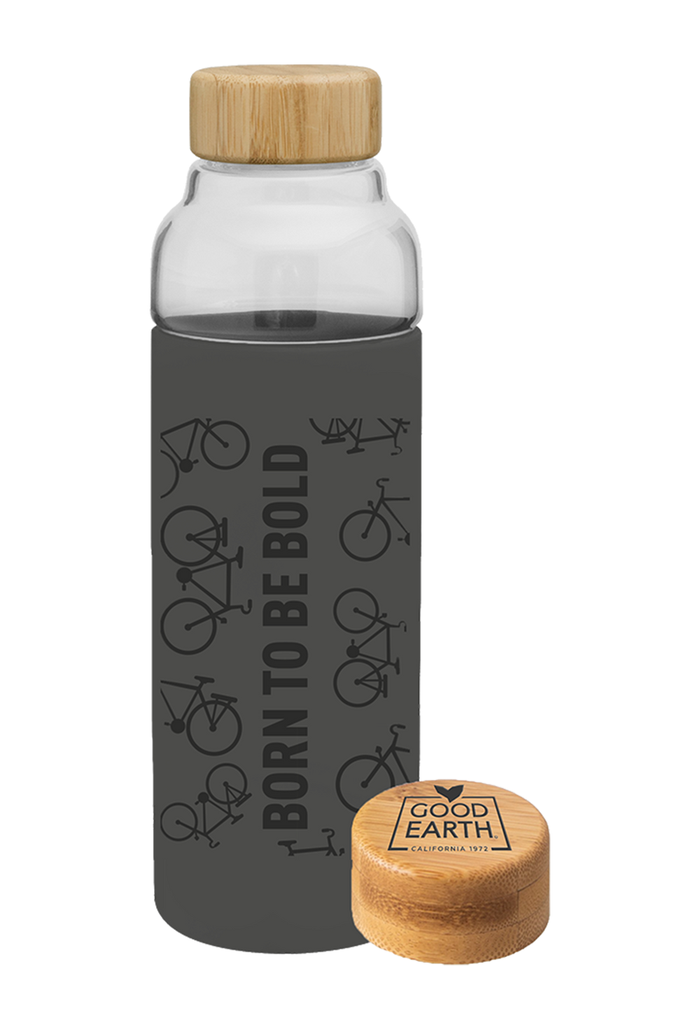 Grey Glass Water Bottle