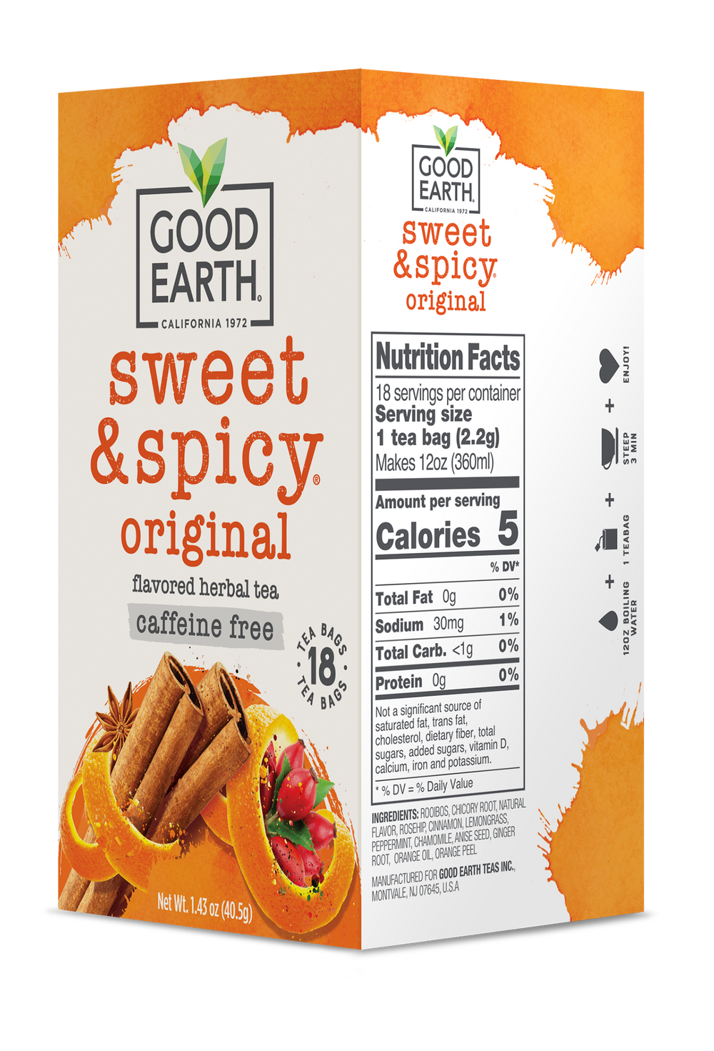 Sweet and Spicy Caffeine Free Nutrition Facts see below