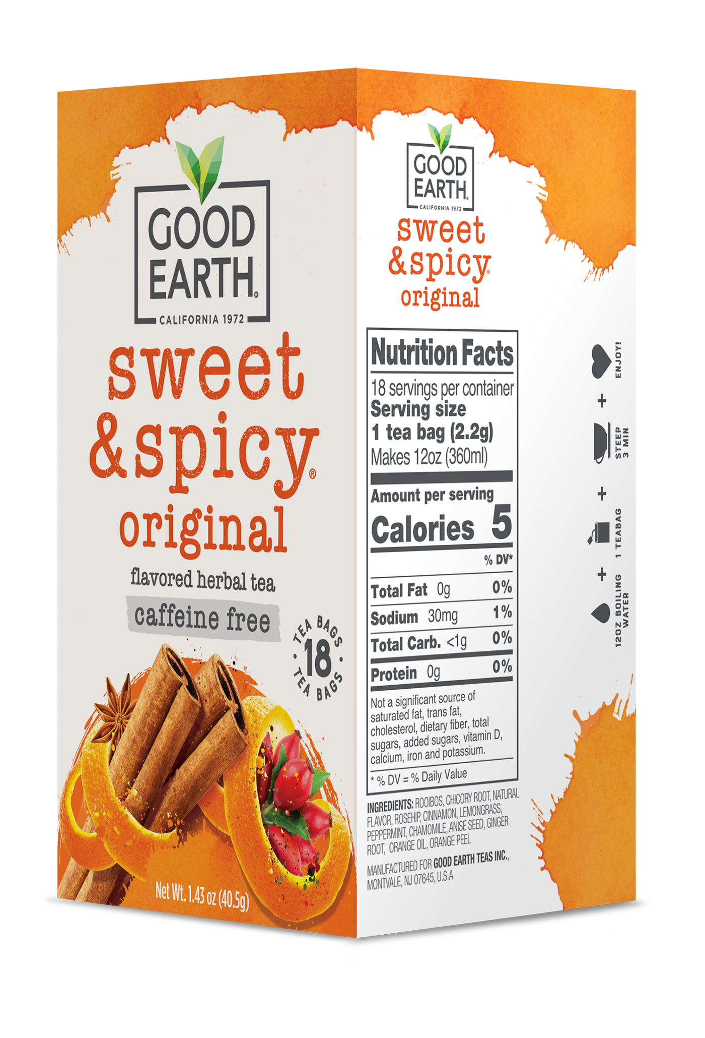 Sweet & Spicy Caffeine Free Nutrition Facts see below