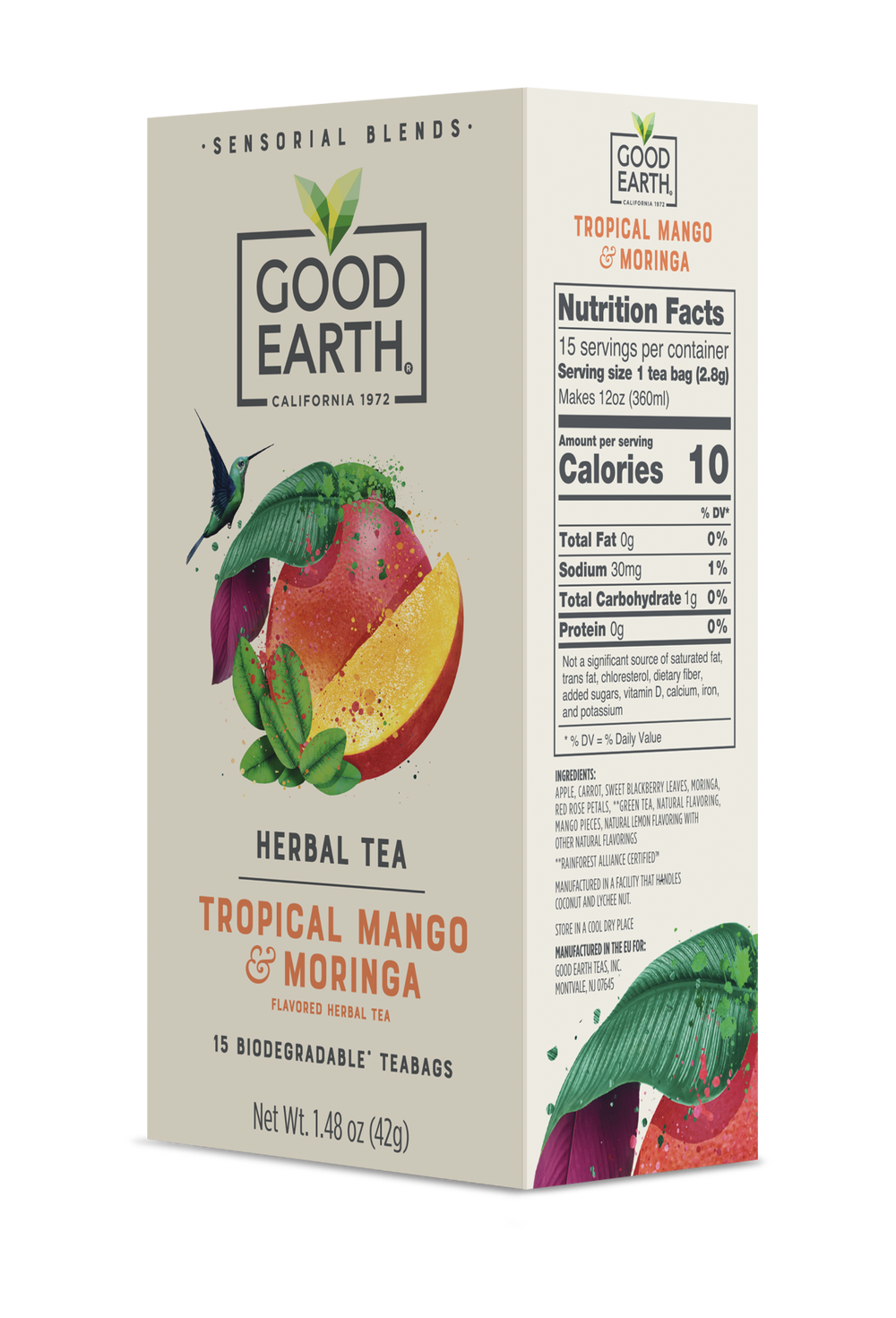 Tropical Mango and Moringa Nutrition Facts see below 